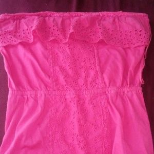 Pink Strapless Top